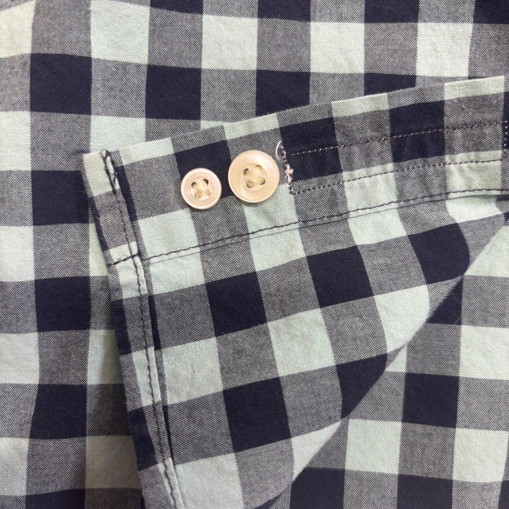 Goodfellow & Co Mens Large Northrop Shirt Blue Gingham Check Short Sleeve - Picture 6 of 13